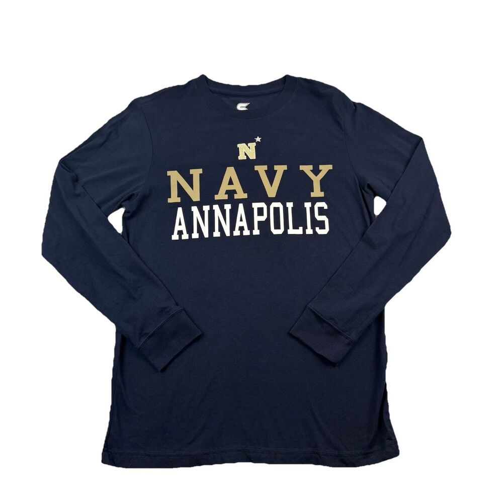 Navy Annapolis Long Sleeve T Shirt Mens M Blue Colosseum